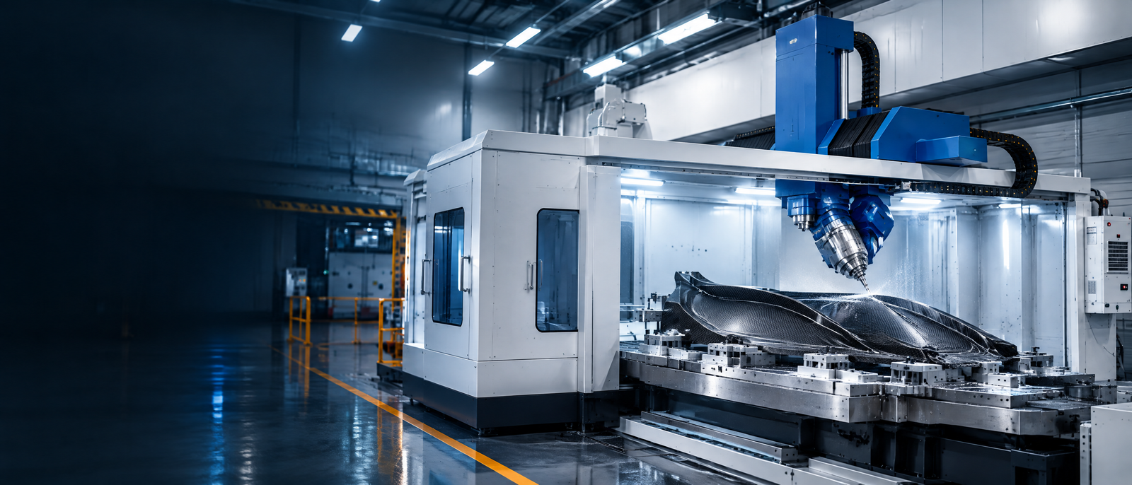 AI visualization of composite machining